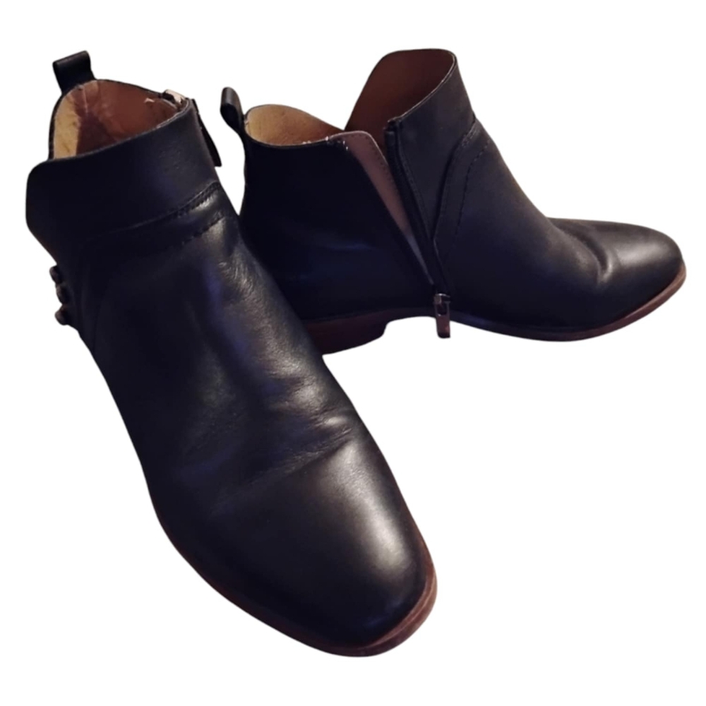 Black Leather Ankle Boots